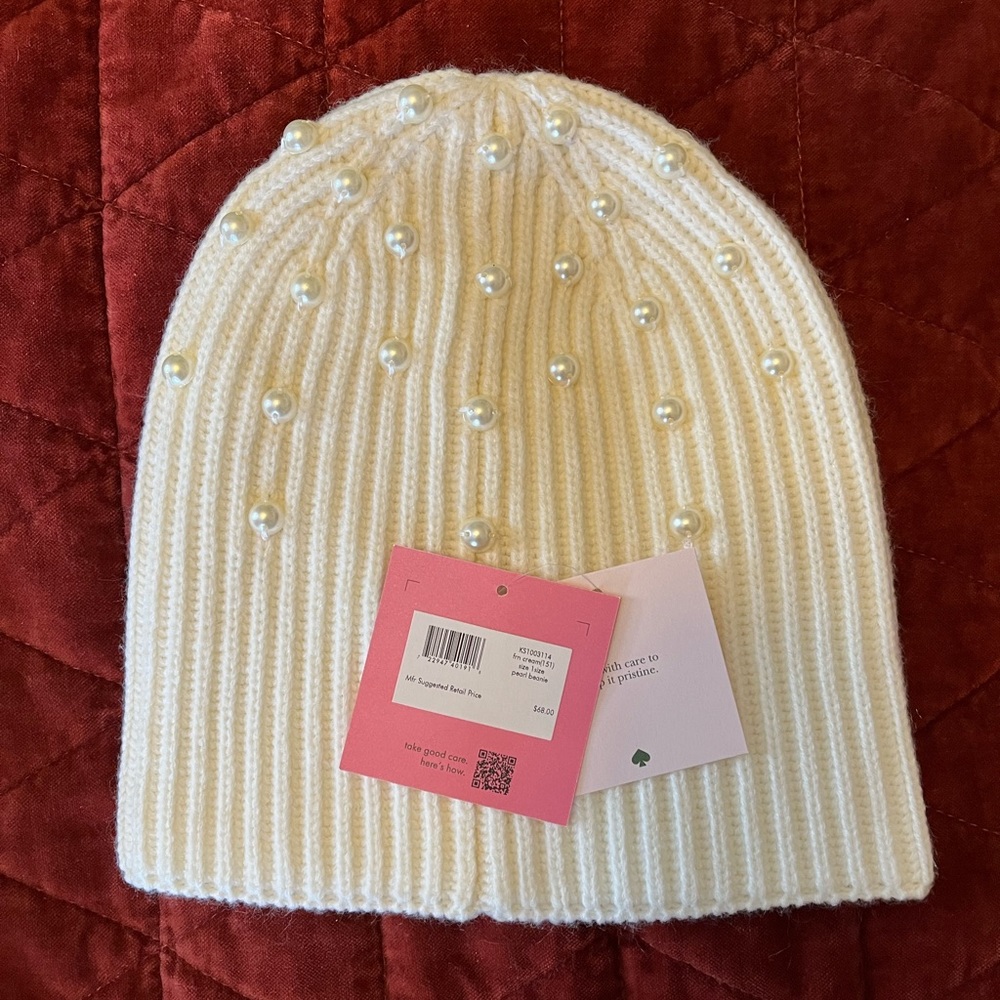 NWT Kate Spade Pearl Beanie